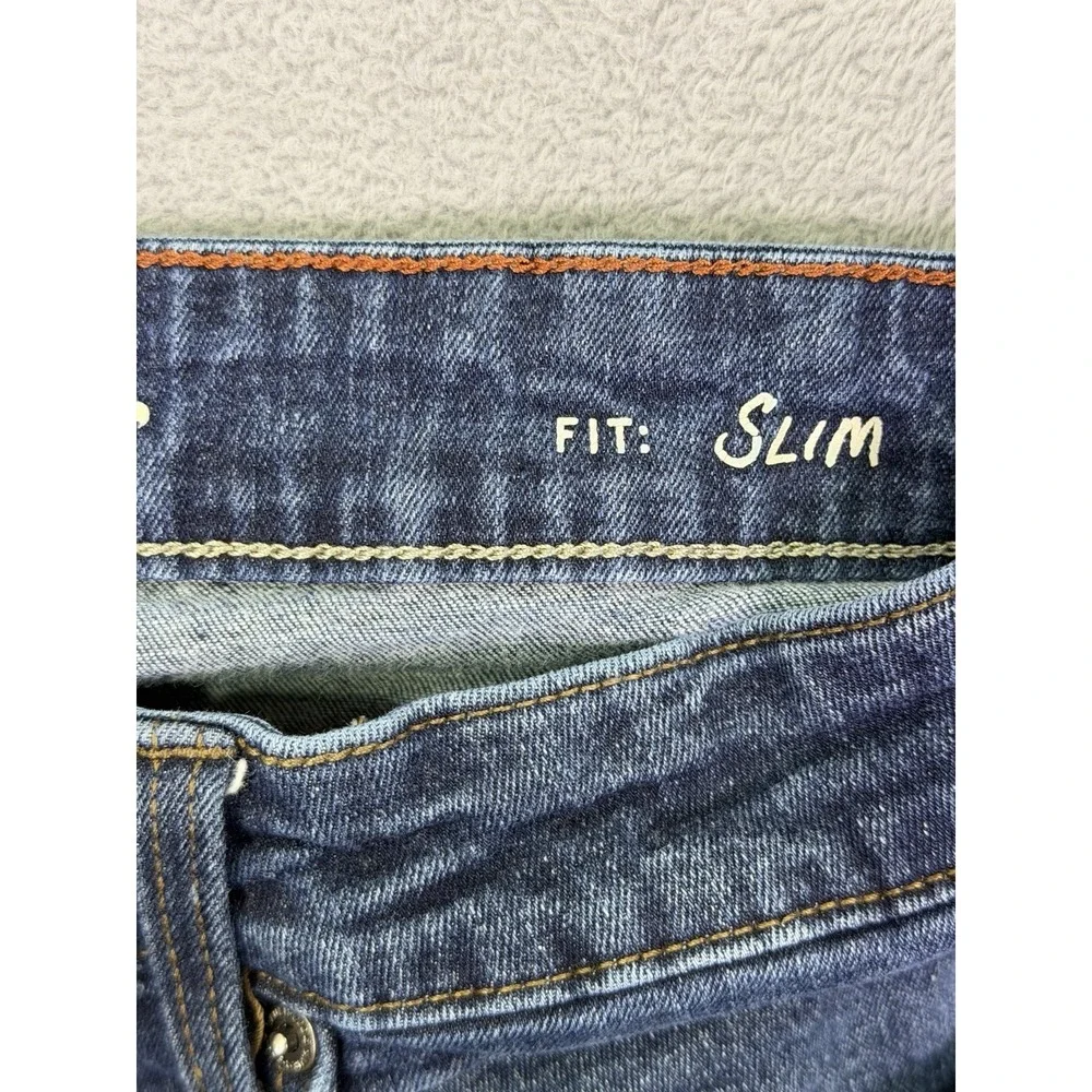 Eddie Bauer Jeans Mens 34x32 Blue Dark Wash Mid Rise Slim Fit‎ Straight Stretch